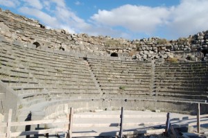 The Roman theatre at Umm Qais, biblical Gadara. This theatre seats about three thousand. 